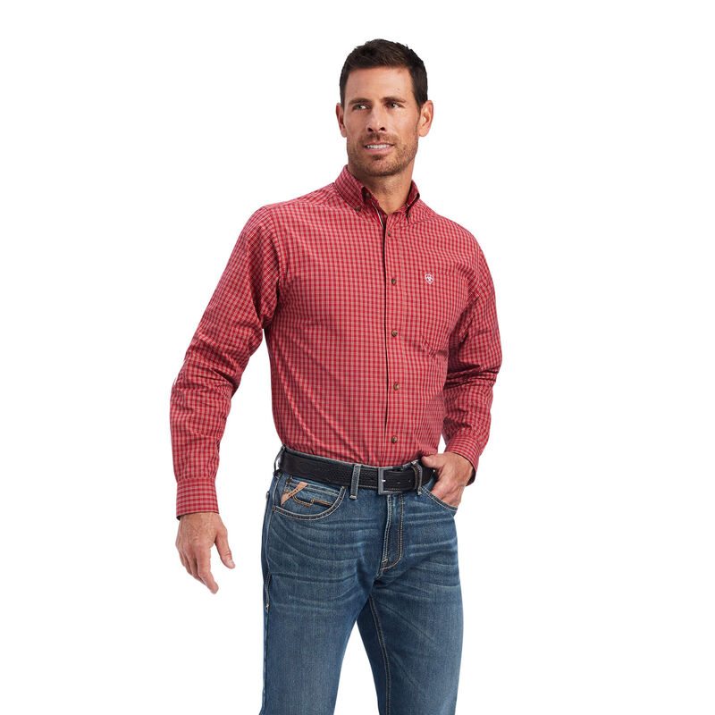 Camisas Ariat Pro Series Norwell Fitted Rojas Hombre - Chile 946-IPUXYR